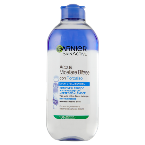 Garnier SkinActive Acqua Micellare Occhi Sensibili, Strucca Deterge Rilassa Senza Risciacquo 400 ml