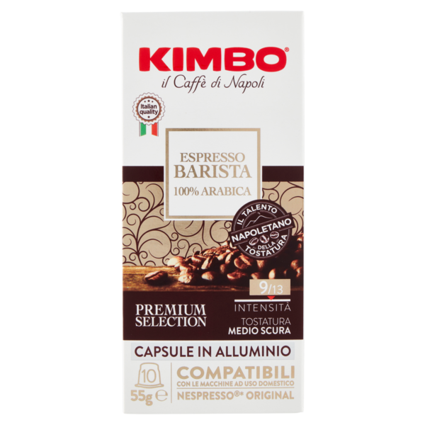 Kimbo Espresso Barista Capsule in Alluminio Compatibili con le Macchine Nespresso Original* 10x5,5 g