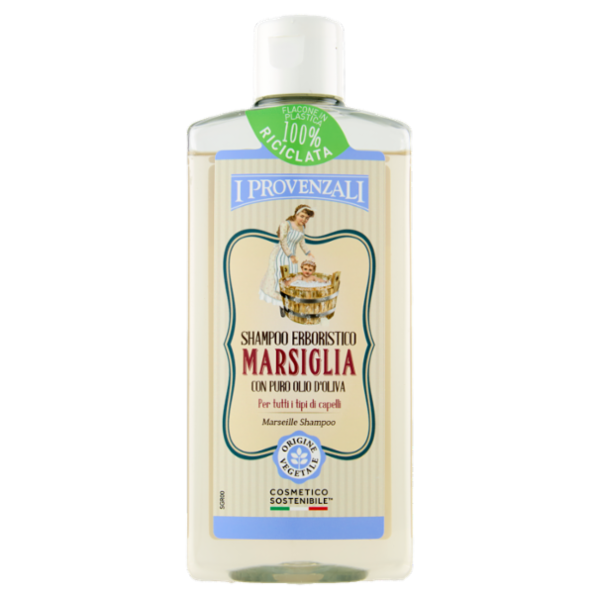 I Provenzali Shampoo Erboristico Marsiglia con Puro Olio d'Oliva per tutti i tipi di capelli 250 ml