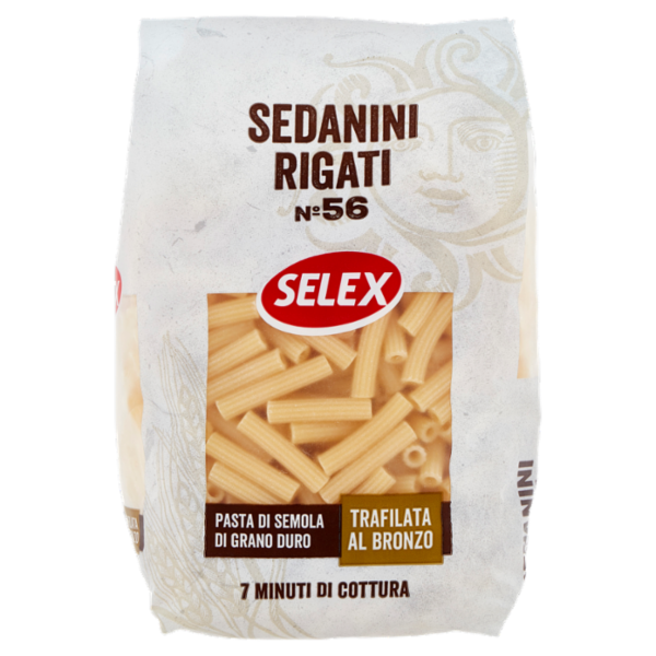 Selex Pasta di Semola Trafilata al Bronzo Sedanini Rigati 500 g