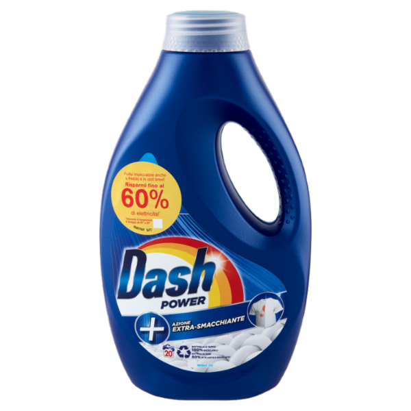 Dash Power Detersivo Liquido Lavatrice, Azione Extra-Smacchiante, 20 Lavaggi 1000 ml