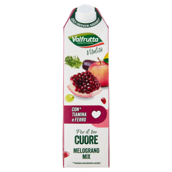 Valfrutta Vitalità per il tuo Cuore Melograno Mix Senza Zuccheri Aggiunti** 1000 ml