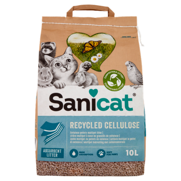 Sanicat Recycled Cellulose Absorbent Litter 10 L