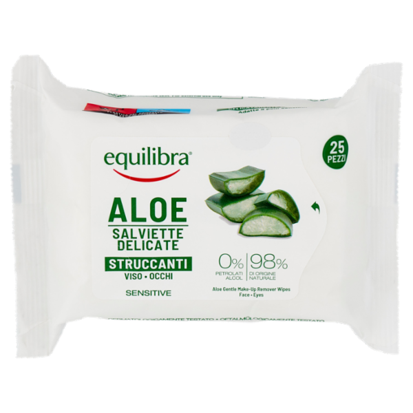 equilibra Aloe Salviette Delicate Struccanti 25 pz