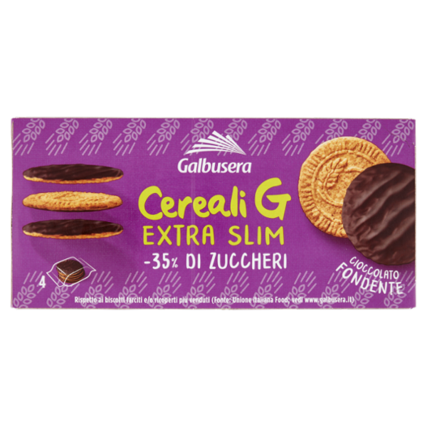 Galbusera Cereali G Extra Slim Cioccolato Fondente 4 x 30 g