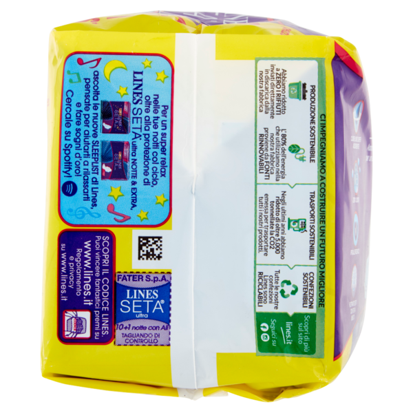 Lines Seta ultra notte lungo con ali 10+1 pz