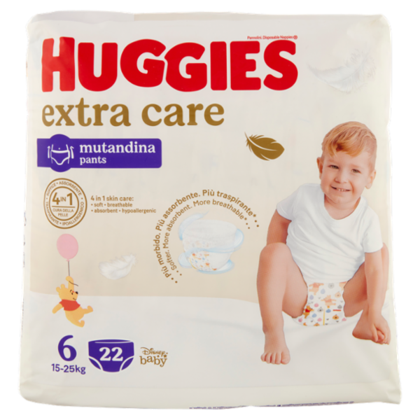 Huggies extra care mutandina 6 15-25 Kg 22 pz