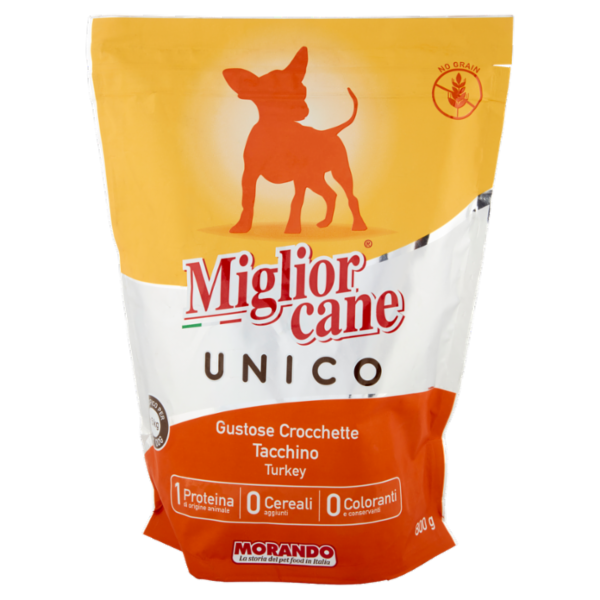 Migliorcane Unico Gustose Crocchette Tacchino Specifico per Toy Dog < 5 kg 800 g