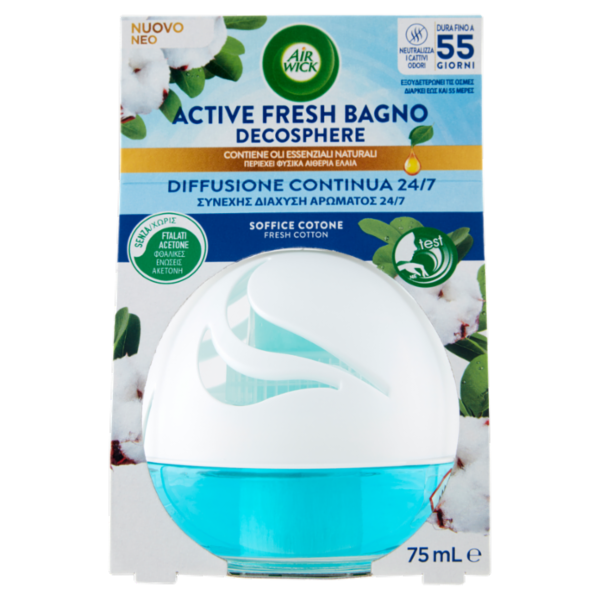 Air Wick Active Fresh Bagno Soffice Cotone 75 mL