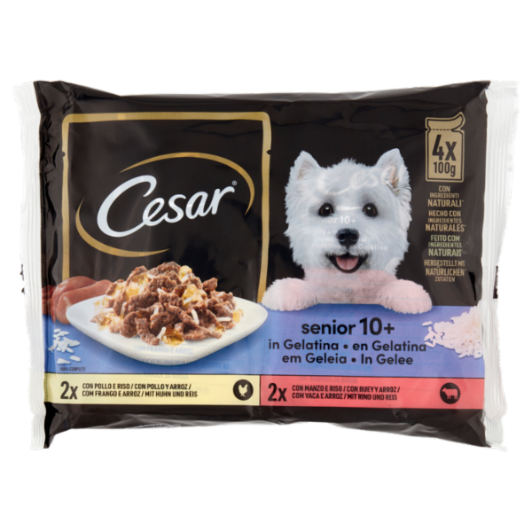 Cesar senior 10+ in Gelatina 4 x 100 g