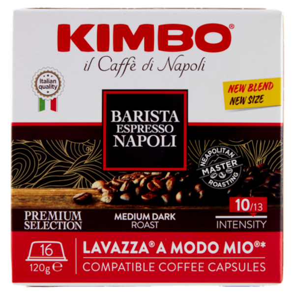 Kimbo Barista Espresso Napoli Capsule Compatibili con le Macchine Lavazza A Modo Mio* 16 x 7,5 g