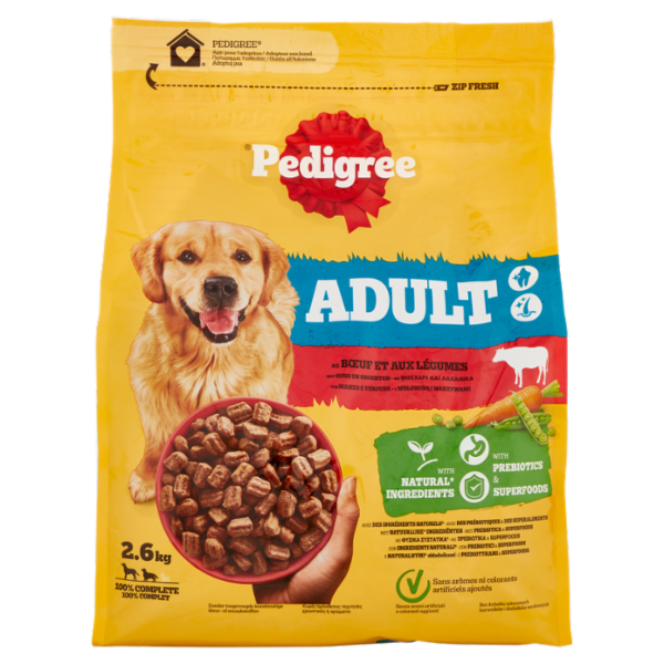 Pedigree Cibo Secco Cane Adulto Manzo Verdure 2.6Kg