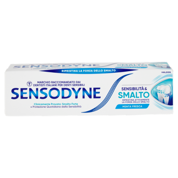 Sensodyne Sensibilità & Smalto, Dentifricio Denti Sensibili, Smalto forte,Gusto menta fresca, 75ml