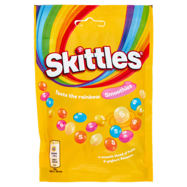 Skittles Smoothies, Caramelle Cremose Assortite al Gusto di Frutta e Yogurt 136g