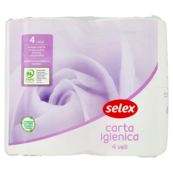 Selex Carta Igienica 4 Veli 4 Rotoli