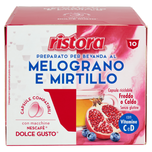 ristora Melograno e Mirtillo Capsule Compatibili con macchine Nescafè Dolce Gusto 10 x 13 g