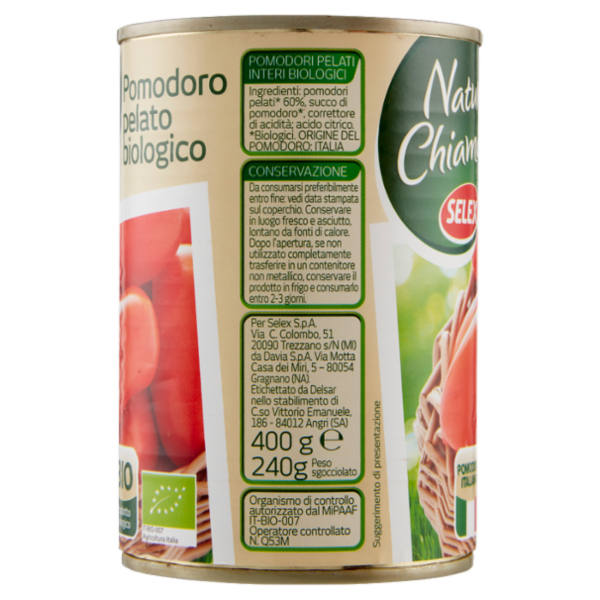 Selex Natura Chiama Pomodori Pelati Biologici 400 g