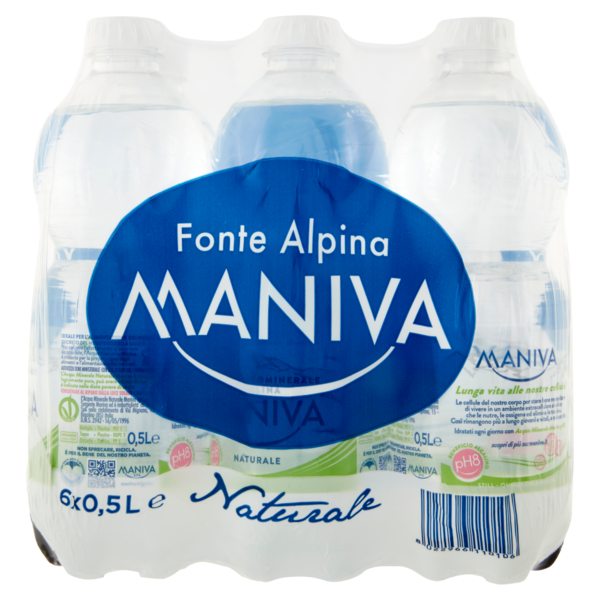 Maniva Acqua Oligominerale Alcalina Naturale 6 x 0,5 L