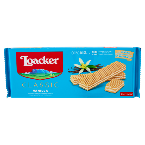 Loacker Classic Vanilla Wafer con crema alla Vaniglia Bourbon del Madagascar Wafers 175g