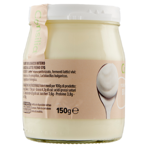Consilia Yogurt Intero Bianco Biologico 150 g