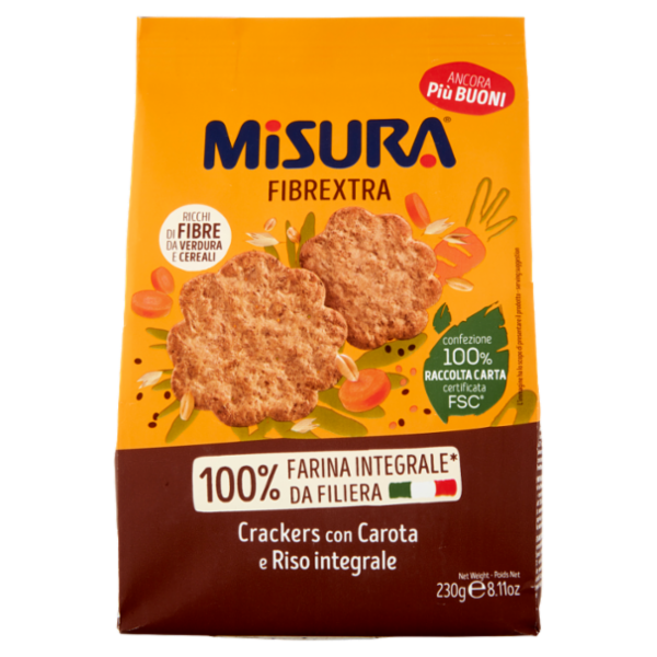 Misura Fibrextra Crackers con Carota e Riso integrale 230 g