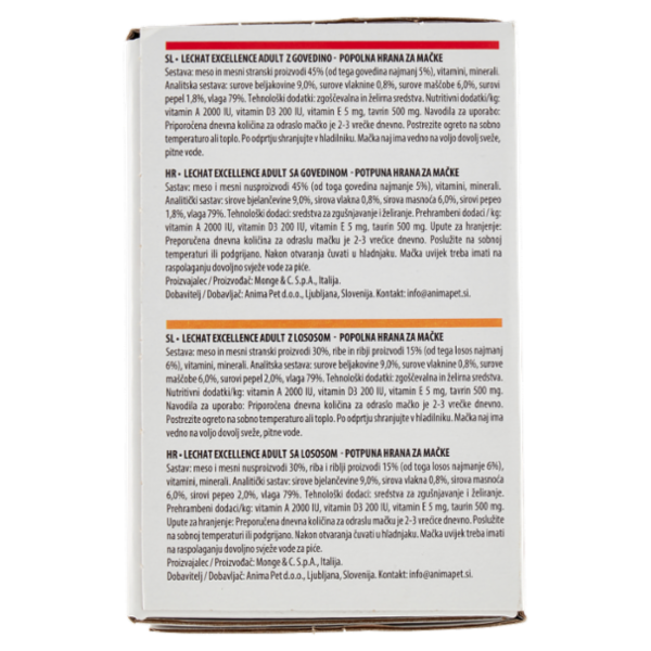 LeChat Excellence Adult Bocconcini in Salsa con Manzo, con Salmone 12 x 100 g