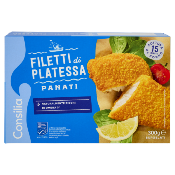 Consilia Filetti di Platessa Impanati Surgelati 300 g