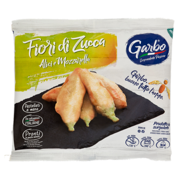 Garbo Linea Pastellati Fiori di Zucca Alici e Mozzarella Prodotto surgelato 275 g