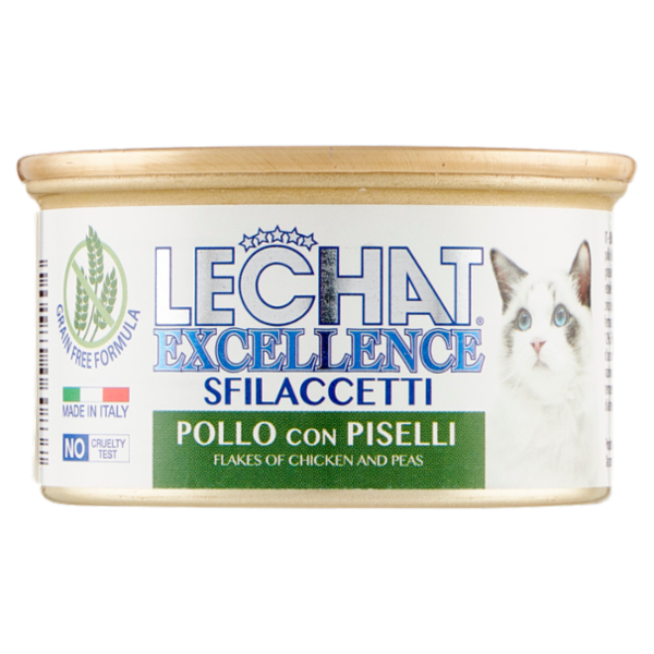 LeChat Excellence Sfilaccetti Pollo con Piselli 80 g