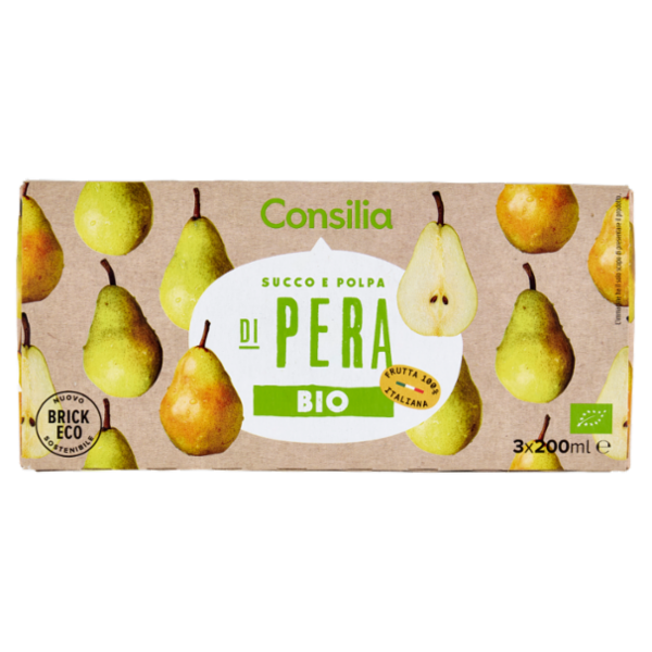 Consilia Succo e Polpa di Pera Biologico 3x200 ml