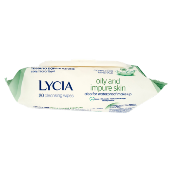 Lycia salviettine struccanti pelli grasse e impure con Complesso Minerale 20 pz