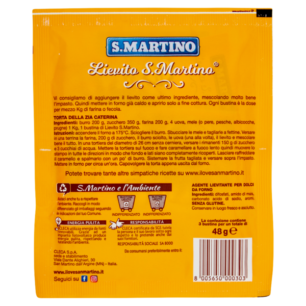 S.Martino Lievito S.Martino Vaniglinato per dolci 3 buste 48 g
