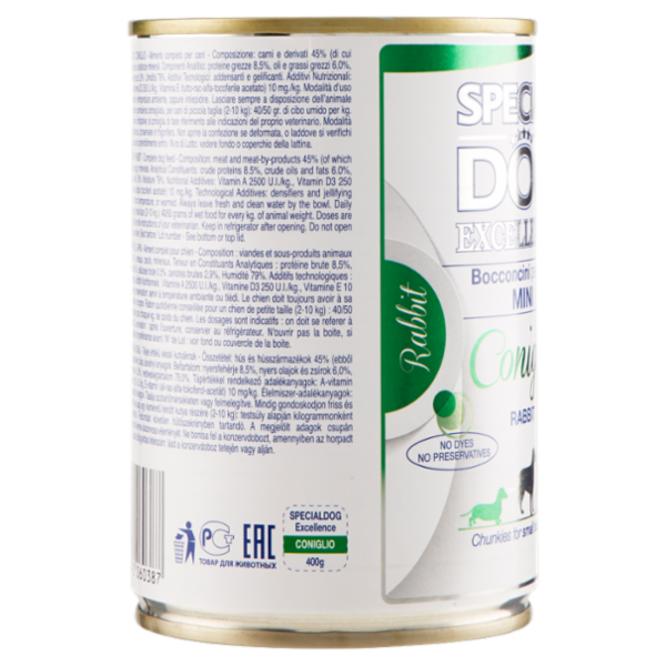 Special Dog Excellence Bocconcini per cani Mini Coniglio 400 g