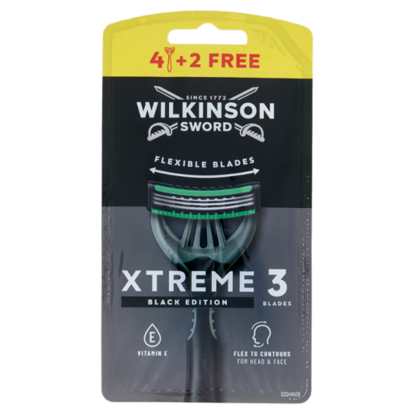Wilkinson Sword Rasoio usa&getta Xtreme 3 Black Edition 4+2