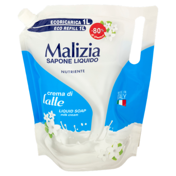 Malizia Sapone Liquido Nutriente crema di latte Ecoricarica 1000 mL