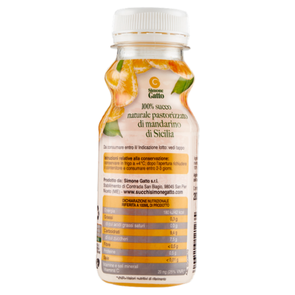 Simone Gatto Spremuta di Mandarino di Sicilia 200 ml