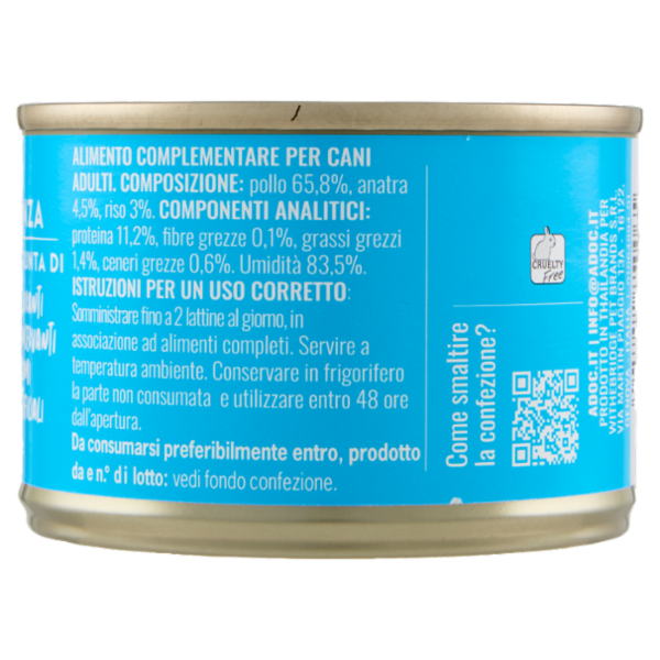 ADoC For Dogs Naturally Premium Filetti di Pollo con Anatra in Gelatina 170 g