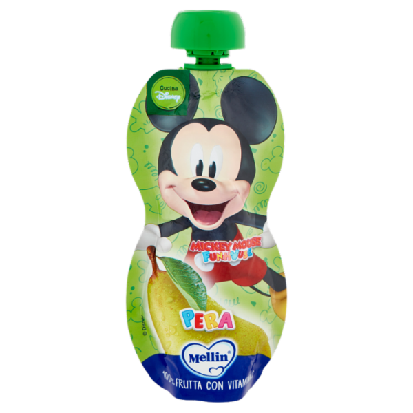 MELLIN Merenda alla frutta, linea Disney Mickey Mouse 100% Pera 110g