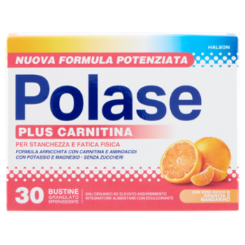 Polase Plus Carnitina, Integratore Alimentare Potassio Magnesio L-Carnitina e Aminoacidi 30 Bst 204g