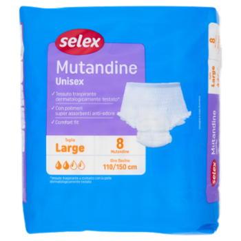Selex Mutandine Unisex Taglia Large 8 Pezzi