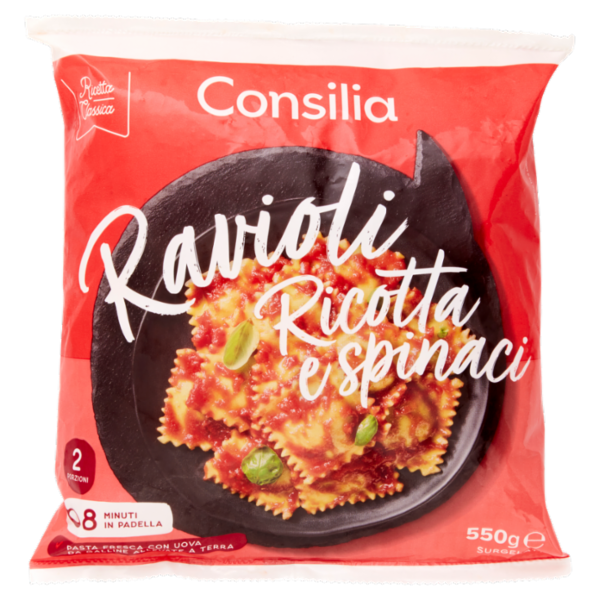 Consilia Ravioli con Ricotta e Spinaci Surgelati 550 g