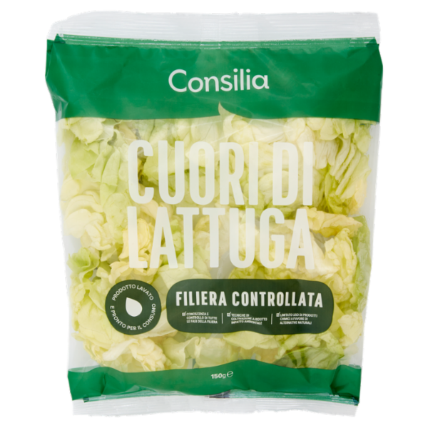 Consilia Cuori di Lattuga Lavati e Pronti per il Consumo 150 g
