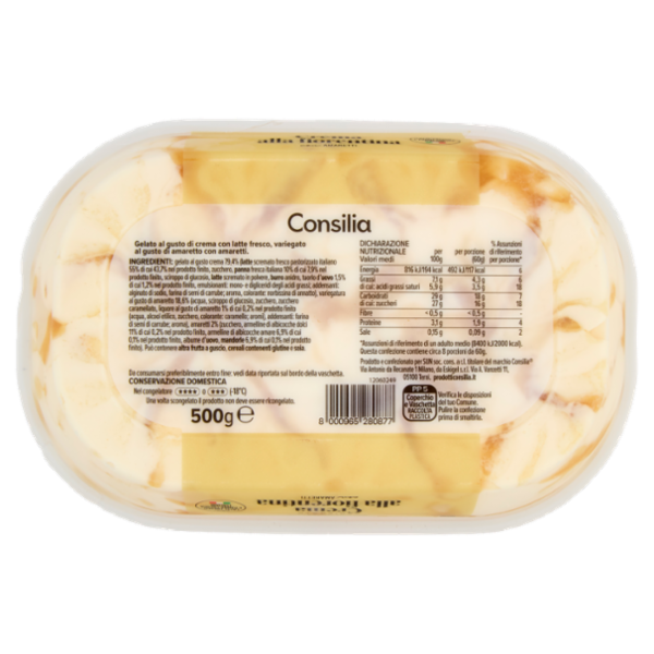 Consilia Gelato Crema Fiorentina con Pezzi di Amaretti 500 g