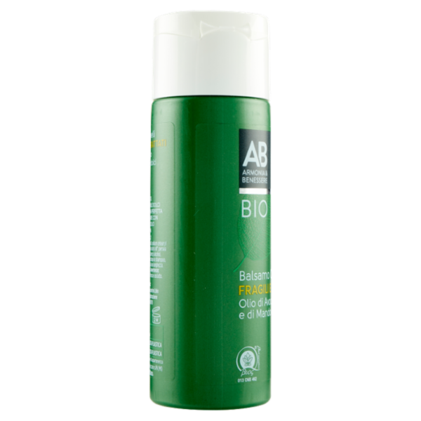 Armonia & Benessere Balsamo per Capelli Fragili e Trattati Bio con Olio Avocado e Mandorle 200 ml