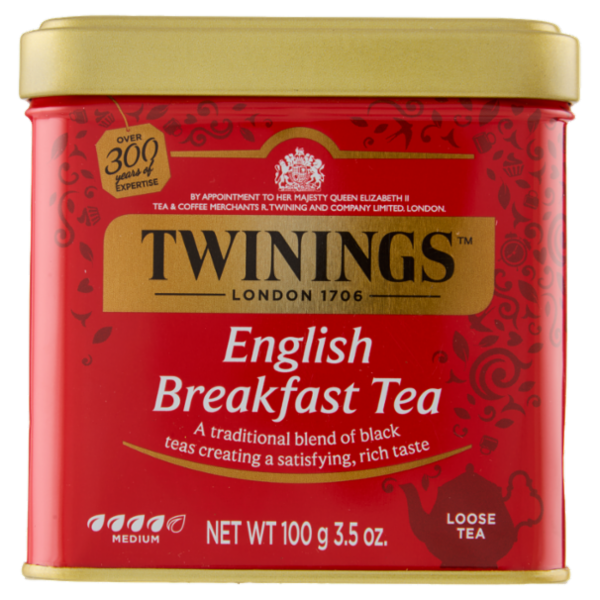 Twinings English Breakfast Tea Tè Nero classico Sfuso in latta The 100 g