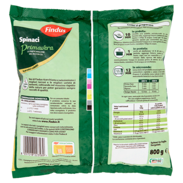 Findus Ciuffetti di Spinaci Primavera 800 g