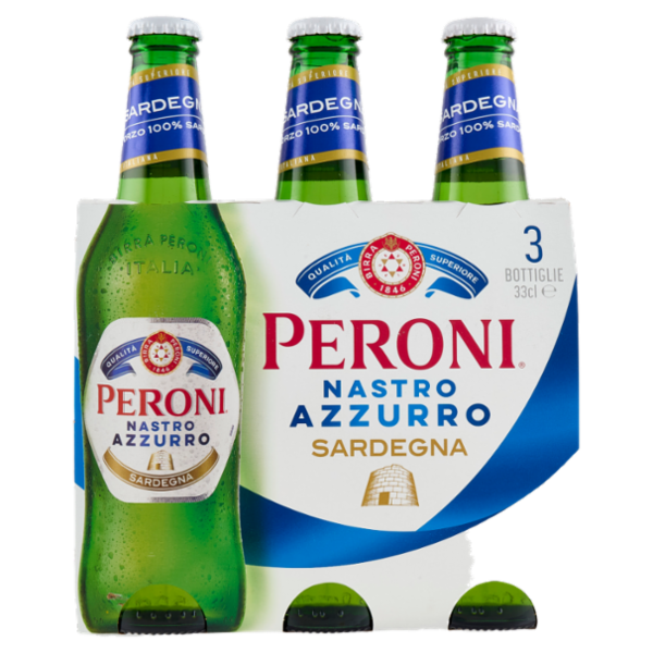 Peroni Nastro Azzurro Sardegna Birra 3 x 33 cl