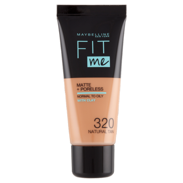 Maybelline New York Fondotinta Fit Me Matte&Poreless, Finish Opacizzante, 320 Natural Tan