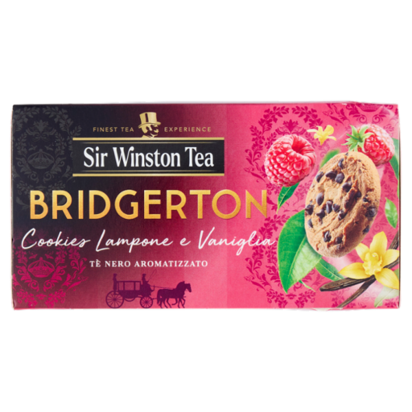 Sir Winston Tea Bridgerton Cookies Lampone e Vaniglia Tè Nero Aromatizzato 20 x 1,75 g