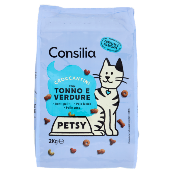 Consilia Petsy Gatto Croccantini con Tonno e Verdure 2 kg